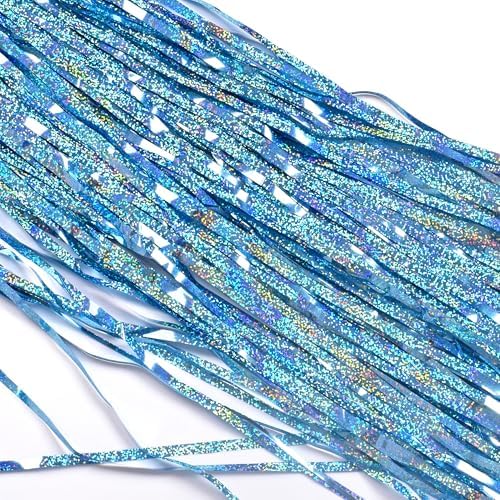 Braveshine Light Blue Tinsel Foil Curtains 2Pcs
