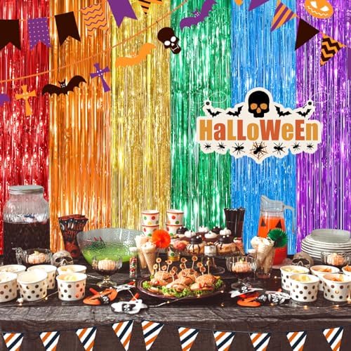 Rainbow Foil Curtain Streamers 2 Pack for Parties