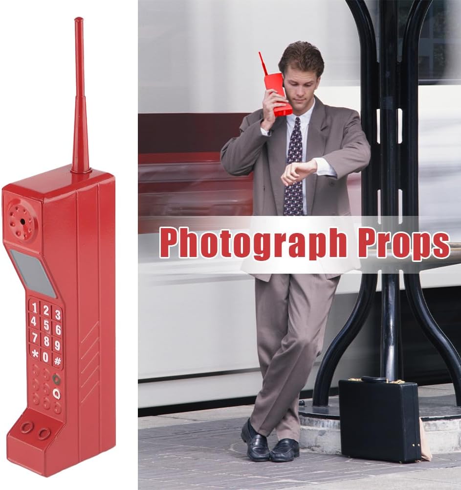 Retro Brick Phone Prop for Photography and Home Decor