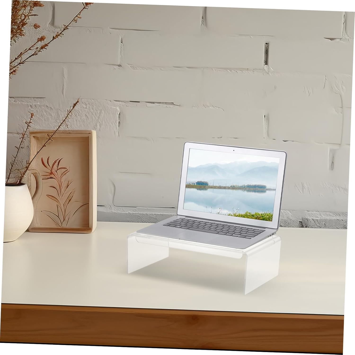 ARTIBETTER Acrylic Monitor Stand with Swivel and Vertical Adjustment
