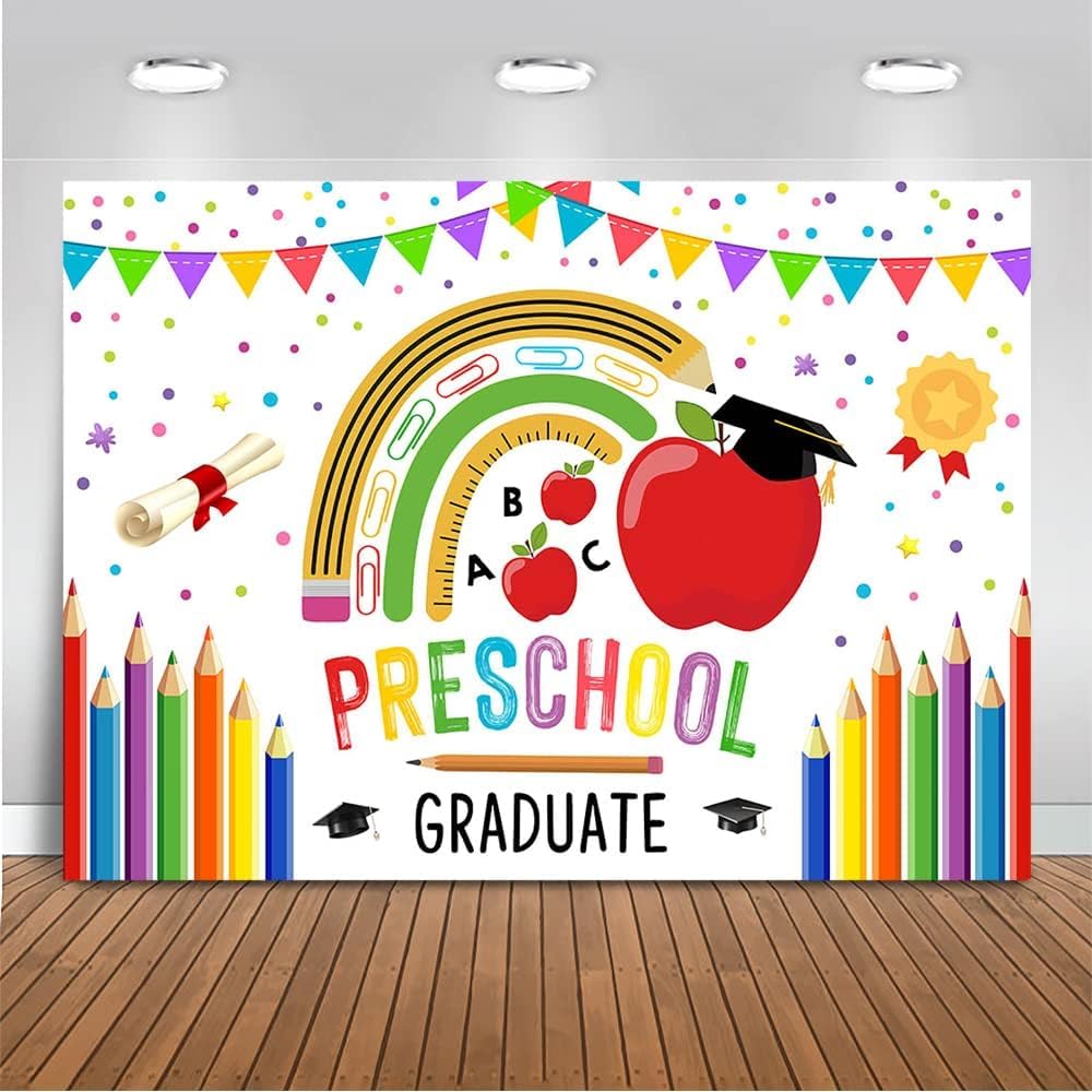 Mocsicka Preschool Graduation Backdrop 10x8ft