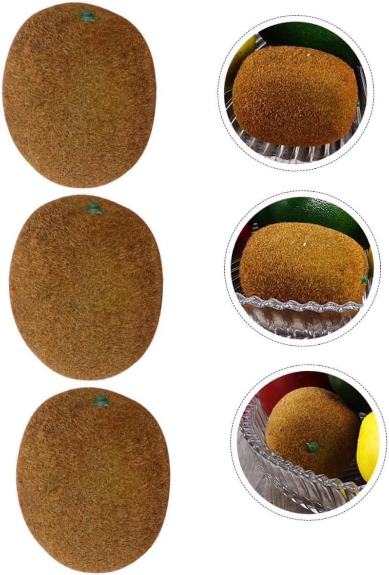 Cabilock 4Pcs Realistic Artificial Kiwi Fruit Models for Photo Props