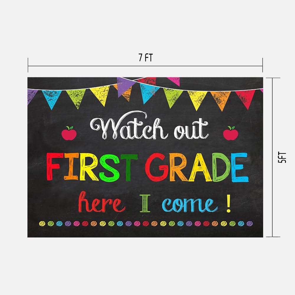 Back to School Backdrop for Kids 1st Grade Photo Booth Prop 7x5FT