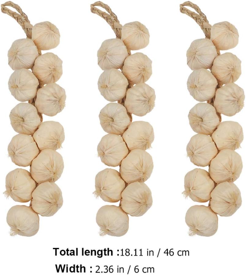 Yardwe Garlic Hanging String Decor 3pcs Photo Posing Prop