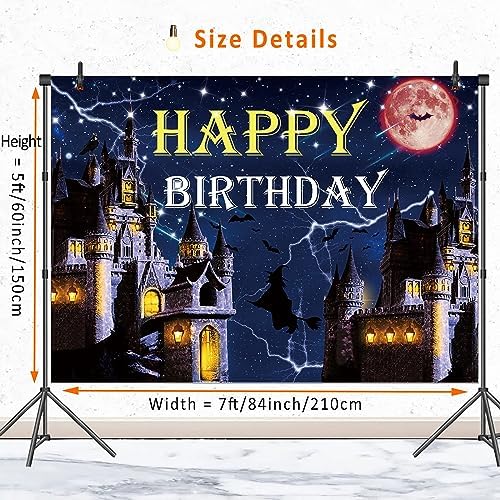 Wizard School Halloween Birthday Backdrop 7x5ft