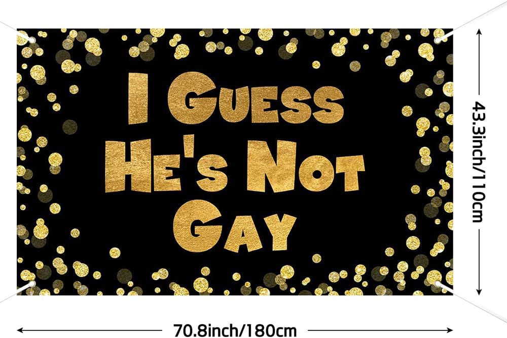 Lofaris Funny Bachelor Party Banner - Extra Large Gold Glitter and Black Backdrop