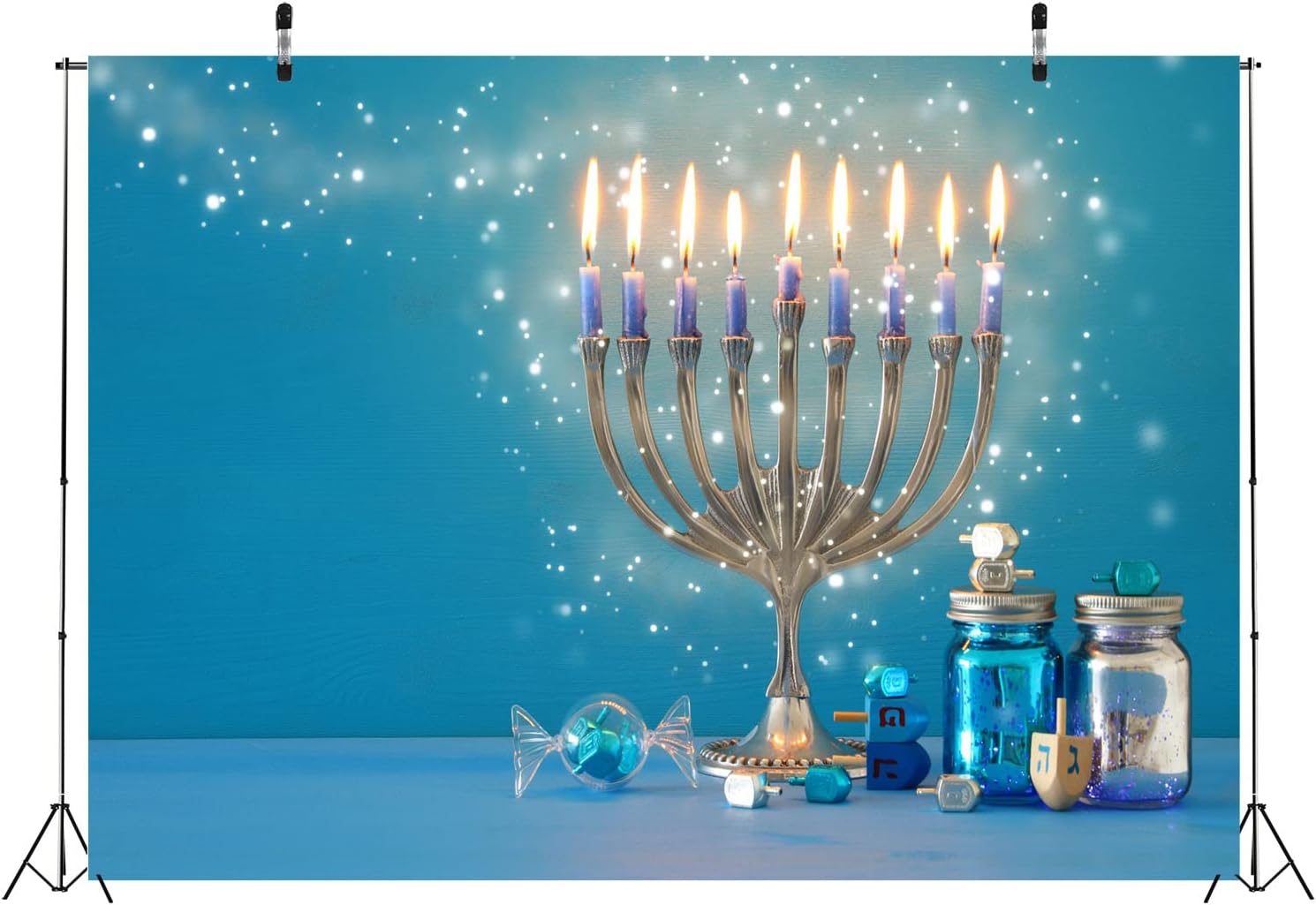BELECO 8x6ft Hanukkah Theme Photography Backdrop