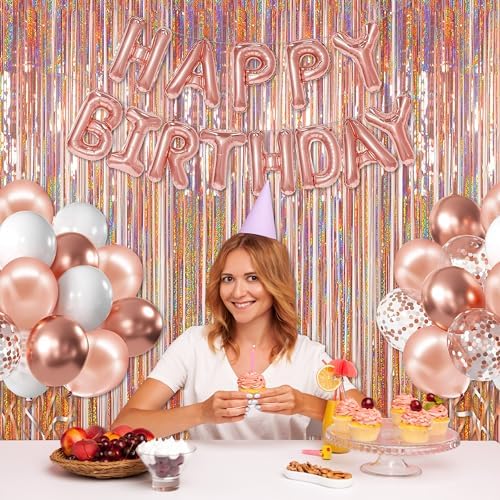 Foil Fringe Curtains 3 Pack for Birthday Party Decorations