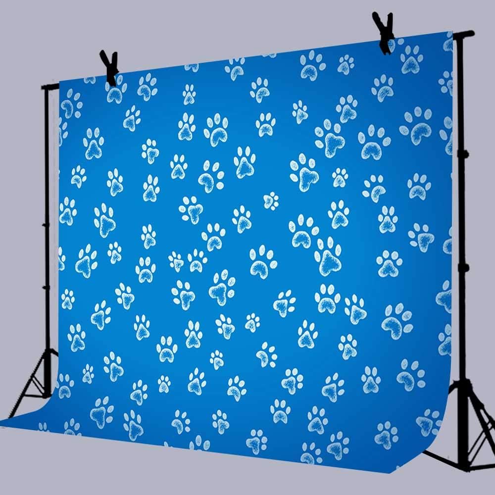 Dog Footprints Backdrops for Photo Booth 5x3ft Blue Print Patrol
