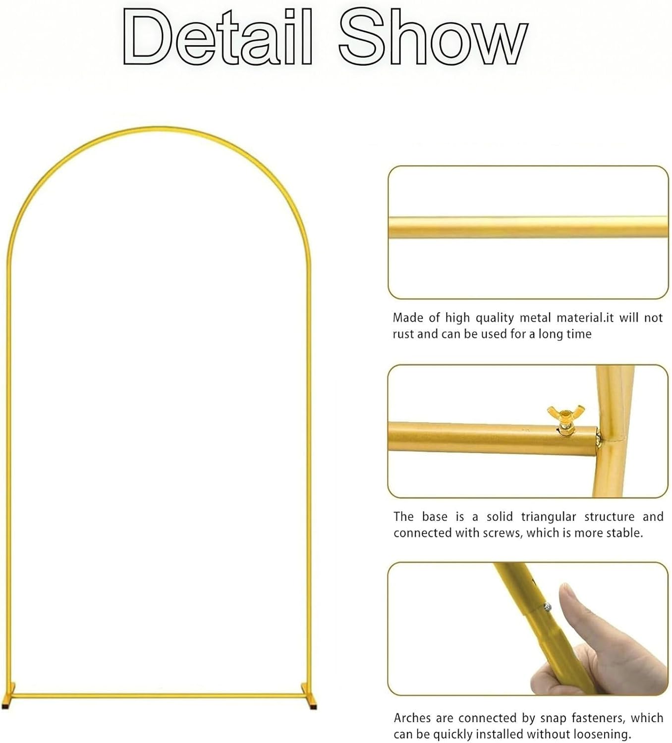 Golden Metal Balloon Arch Stand 72FT for Weddings and Parties