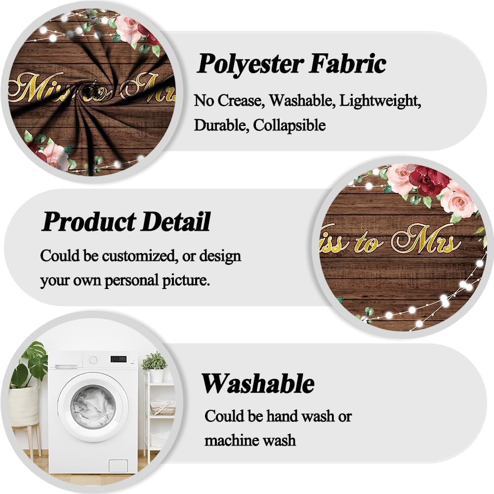 10x8ft Fabric Backdrop for Bridal Shower and Wedding Photography