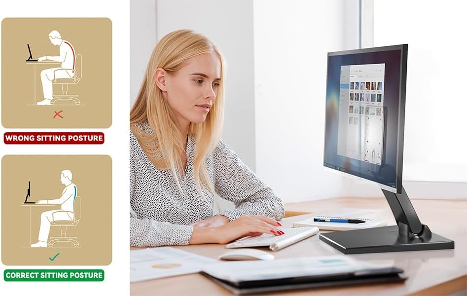 Jakeko Lay Flat Low Profile Monitor Stand For 14-24 Screens