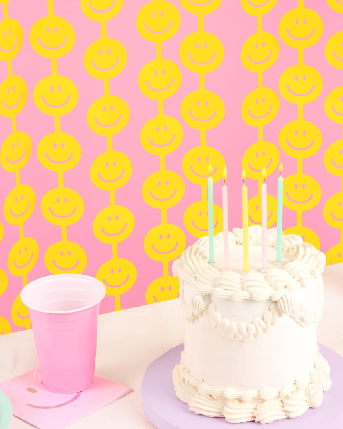 Xo Fetti Smiley Foil Curtains Set of 2 Yellow
