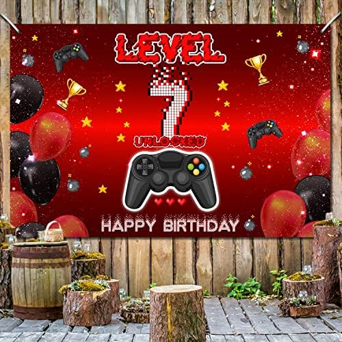 Level 4 Backdrop Banner for 7th Birthday Party
