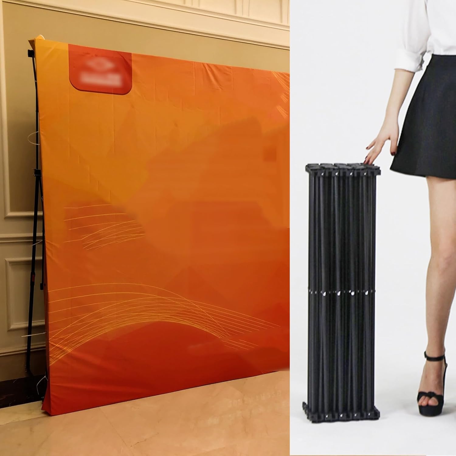 Tension Fabric Pop Up Display Stand with Collapsible Frame 23m x 38m