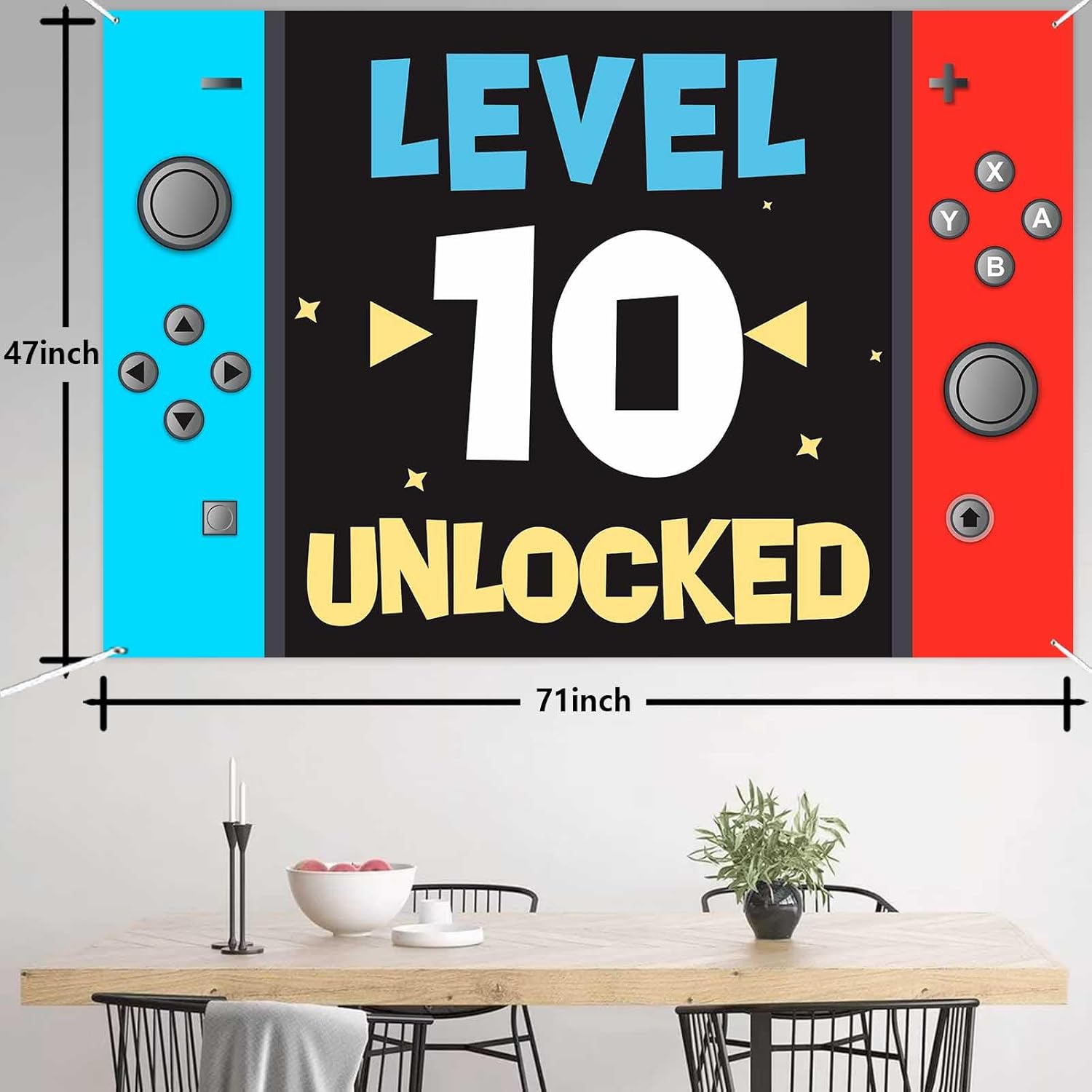Level 10th Birthday Party Decor Background