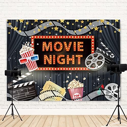 Movie Night Backdrop 7x5ft for Parties and Photo Booths