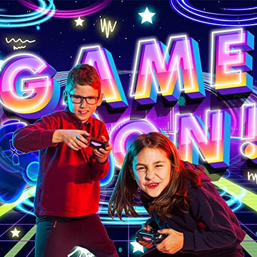 Neon Party Supplies Game On Backdrop for Kids