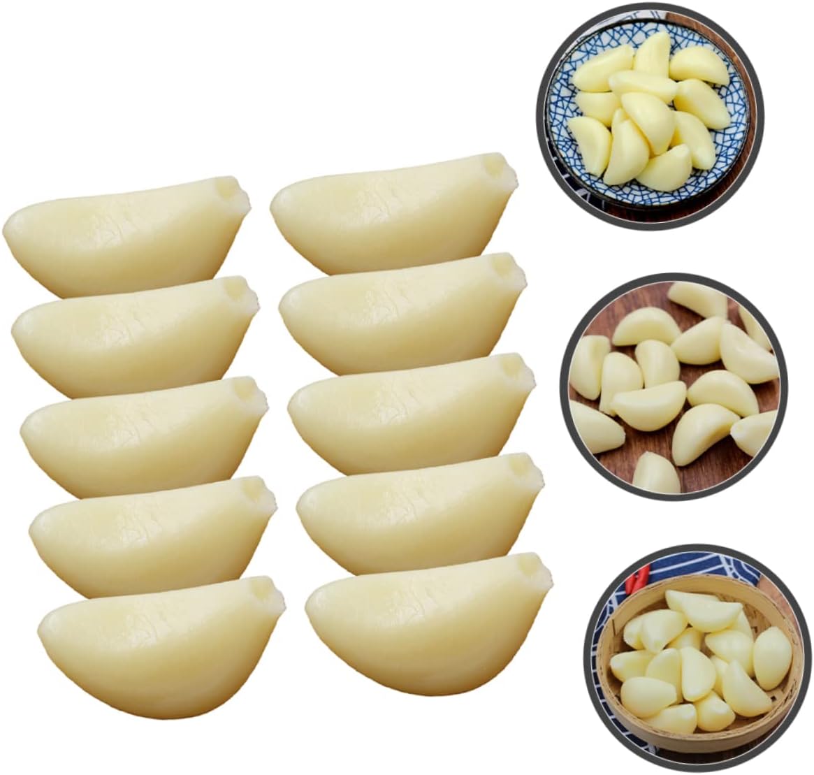 10pcs Realistic Simulated Garlic Cloves Display Props