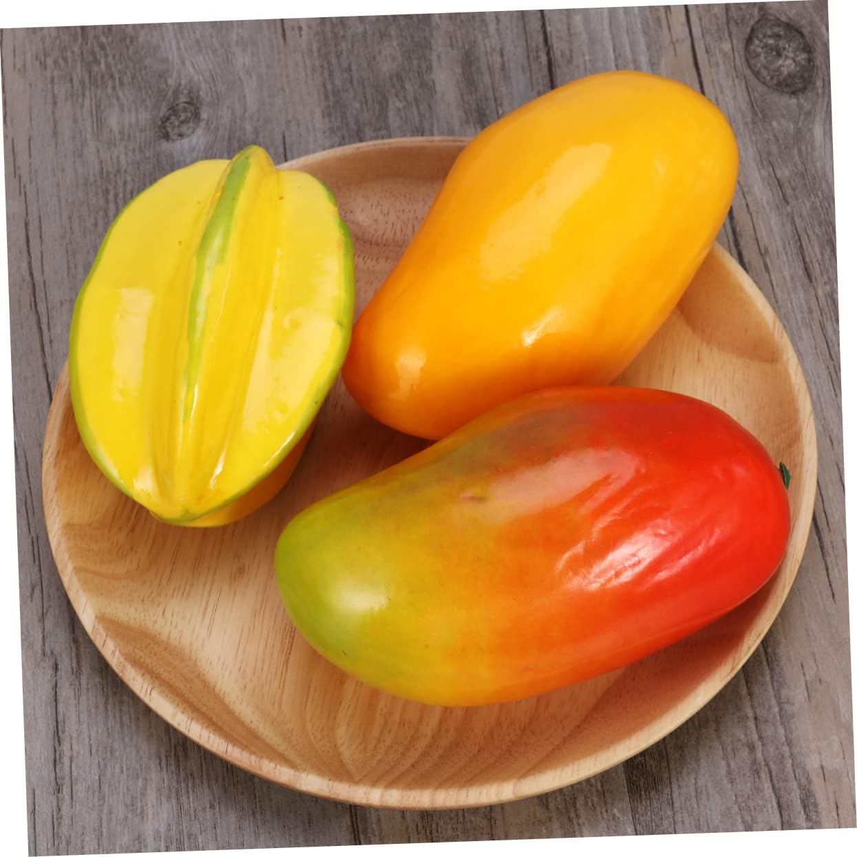 PRETYZOOM Realistic Red and Yellow Mango Artificial Fruit Photo Prop