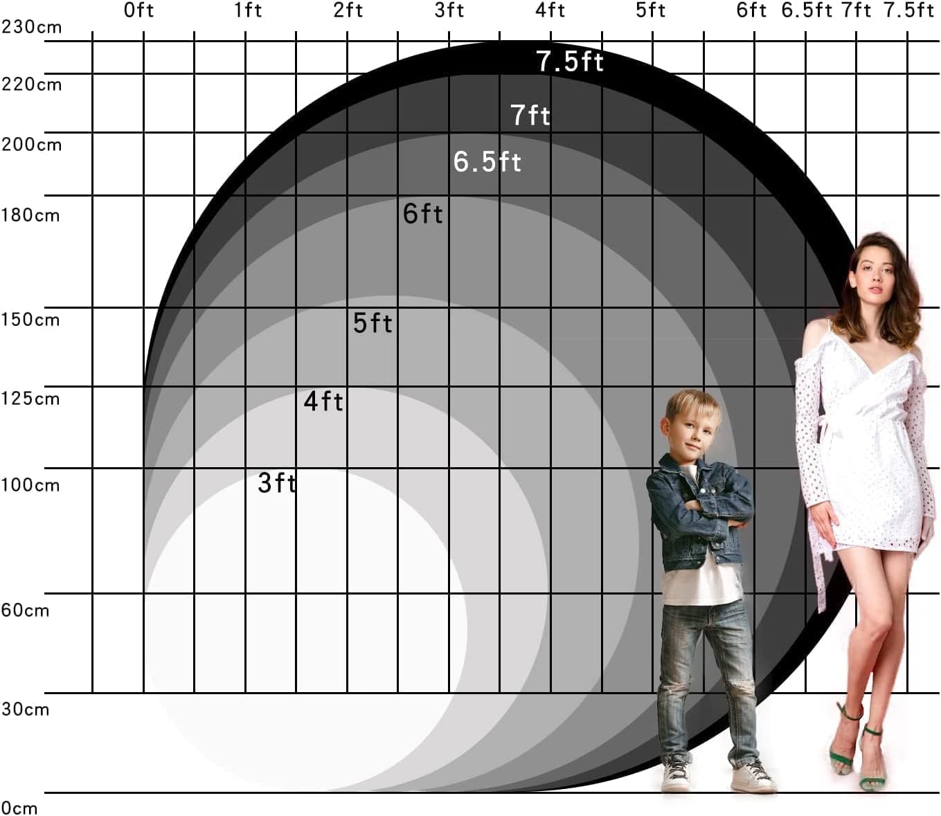 Leowefowa 72x72ft Round Photography Backdrop