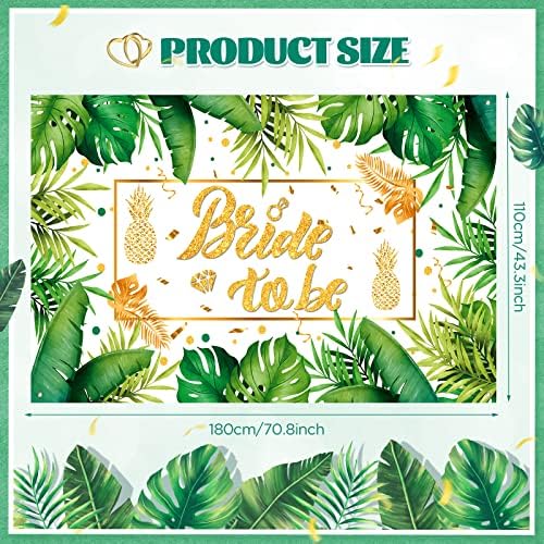 Palm Bride to Be Decorations Tropical Wedding Banner 71x44 Inch