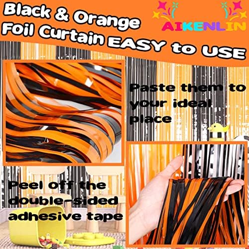 AIKENLIN 4 Pack Foil Fringe Curtain Backdrop for Parties