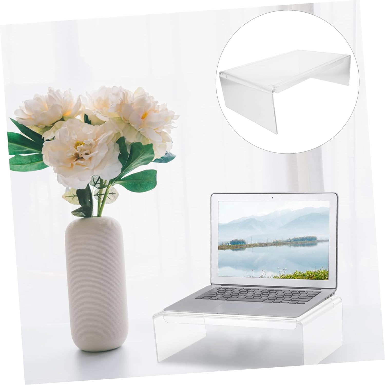 Veemoon Stand Monitor Riser Clear Acrylic Swivel