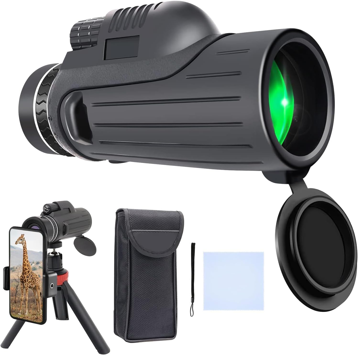 High Magnification Monocular with BAK-4 Prism for Smartphone and Hiking