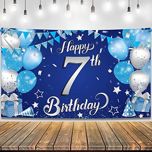 KatchOn XtraLarge Happy 7th Birthday Banner 72x44 Inch