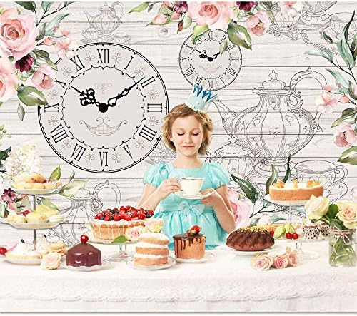 LIVUCEE 7x5ft Polyester Rustic Floral Backdrop for Parties and Photo Booths