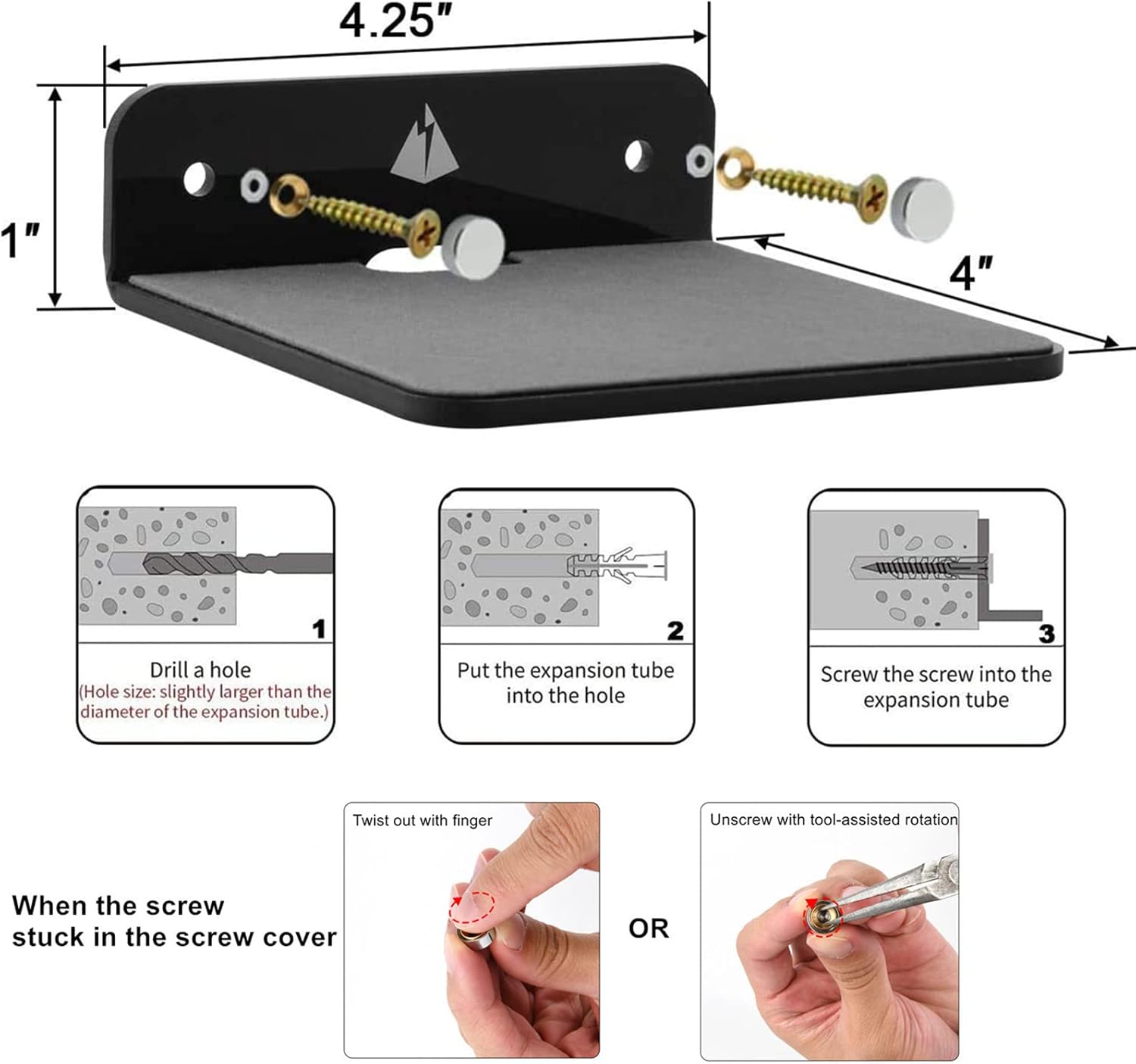 TXEsign Small Floating Speaker Shelf Mount - 2 Pack