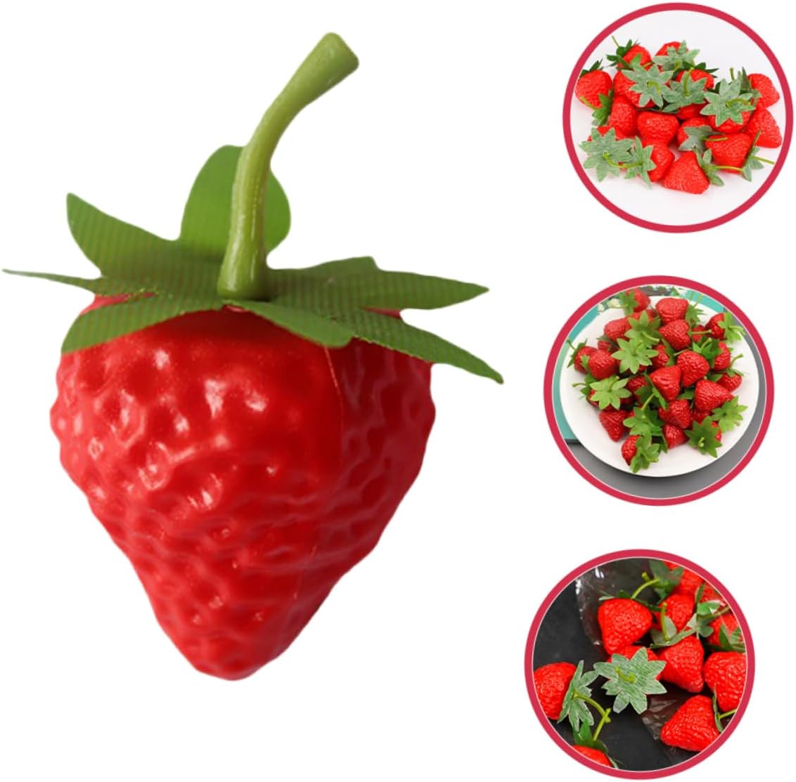 Luxshiny 10Pcs Realistic Strawberry Photo Props