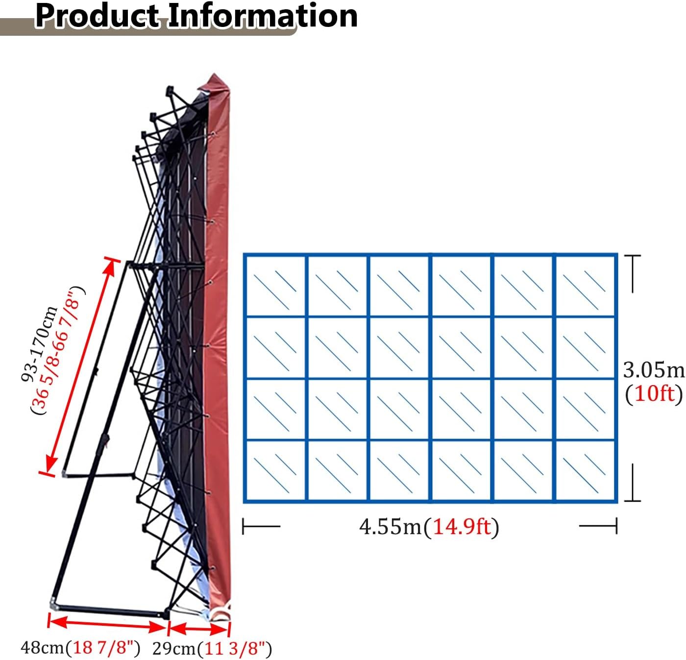 Lightweight Collapsible Tension Fabric Backdrop Frame for Trade Shows and Events