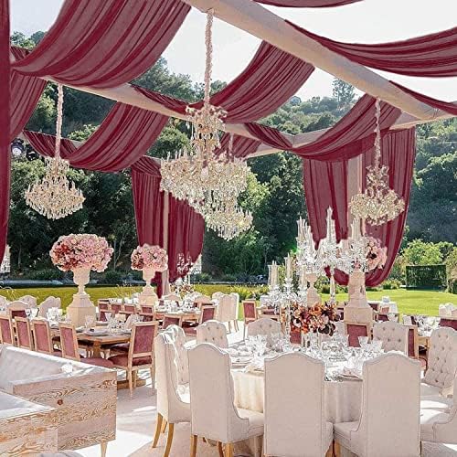 MODFUNS Burgundy Ceiling Drapes for Weddings