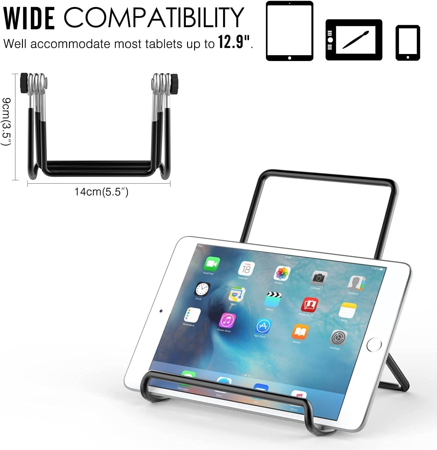 Adjustable Foldable Easel for Tablets and Phones