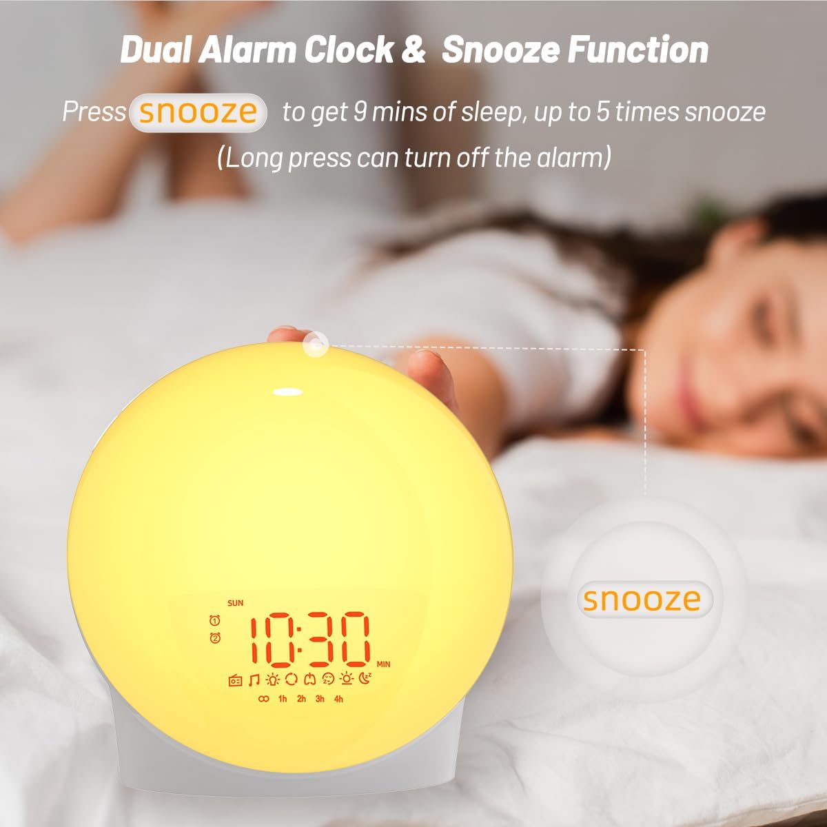 iEasy Sunrise Alarm Clock with Dual Alarms and FM Radio