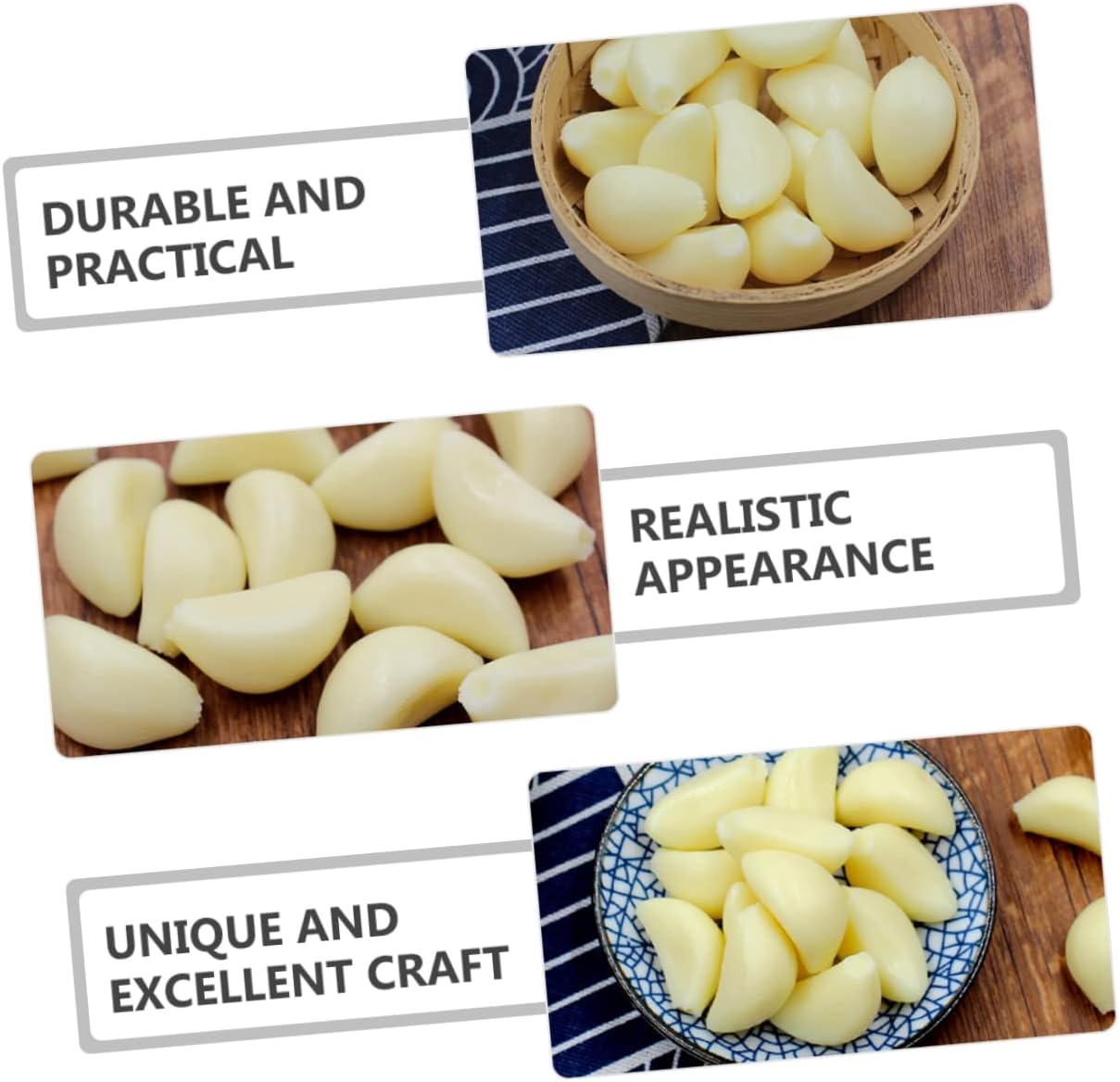 10pcs Realistic Simulated Garlic Cloves Display Props