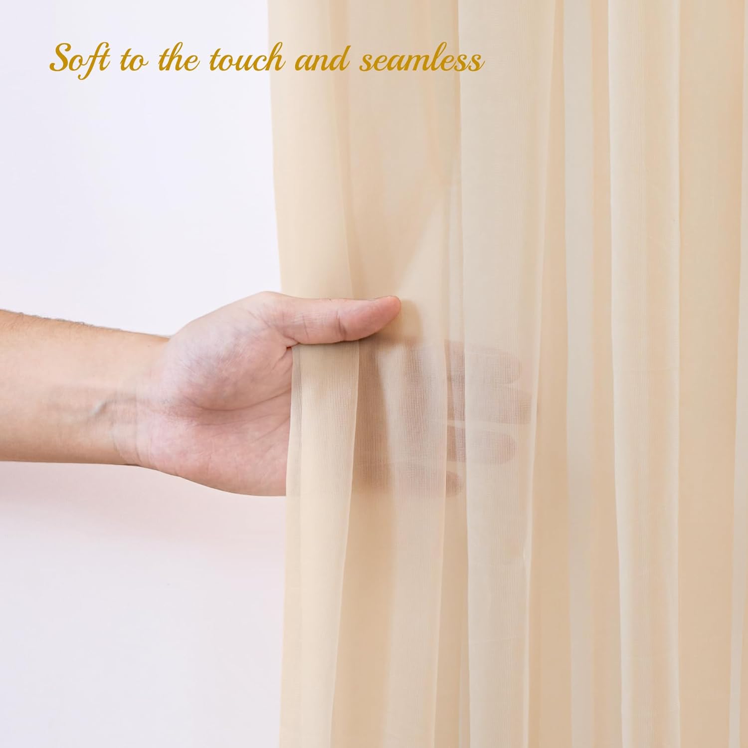20ft X 10ft Champagne Tulle Backdrop for Parties and Weddings