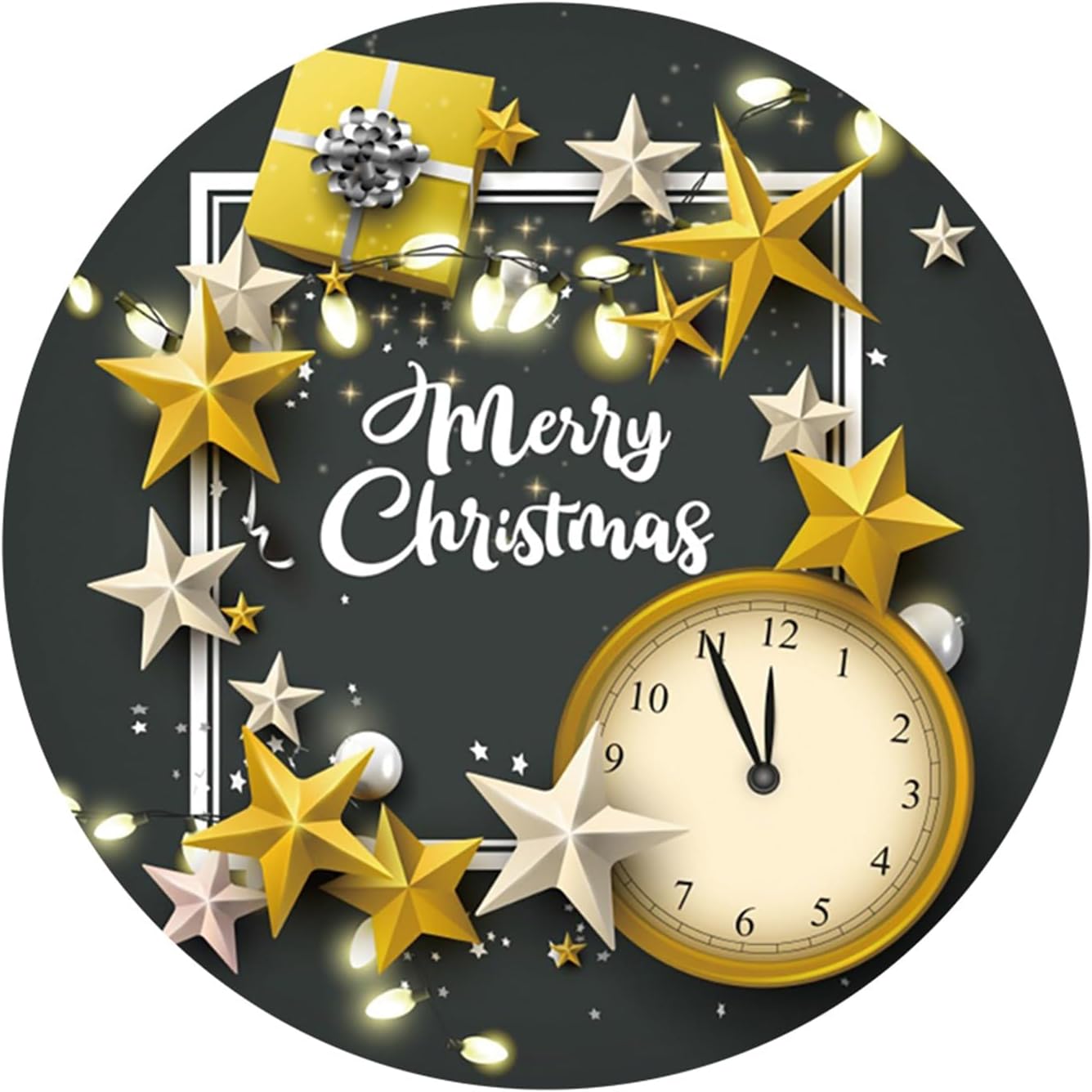 65ft Round Christmas Backdrop with Star Design