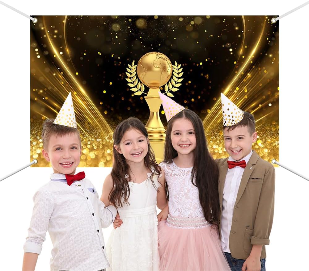 Lofaris Shiny Gold Glitter Winner Banner for Party Decor
