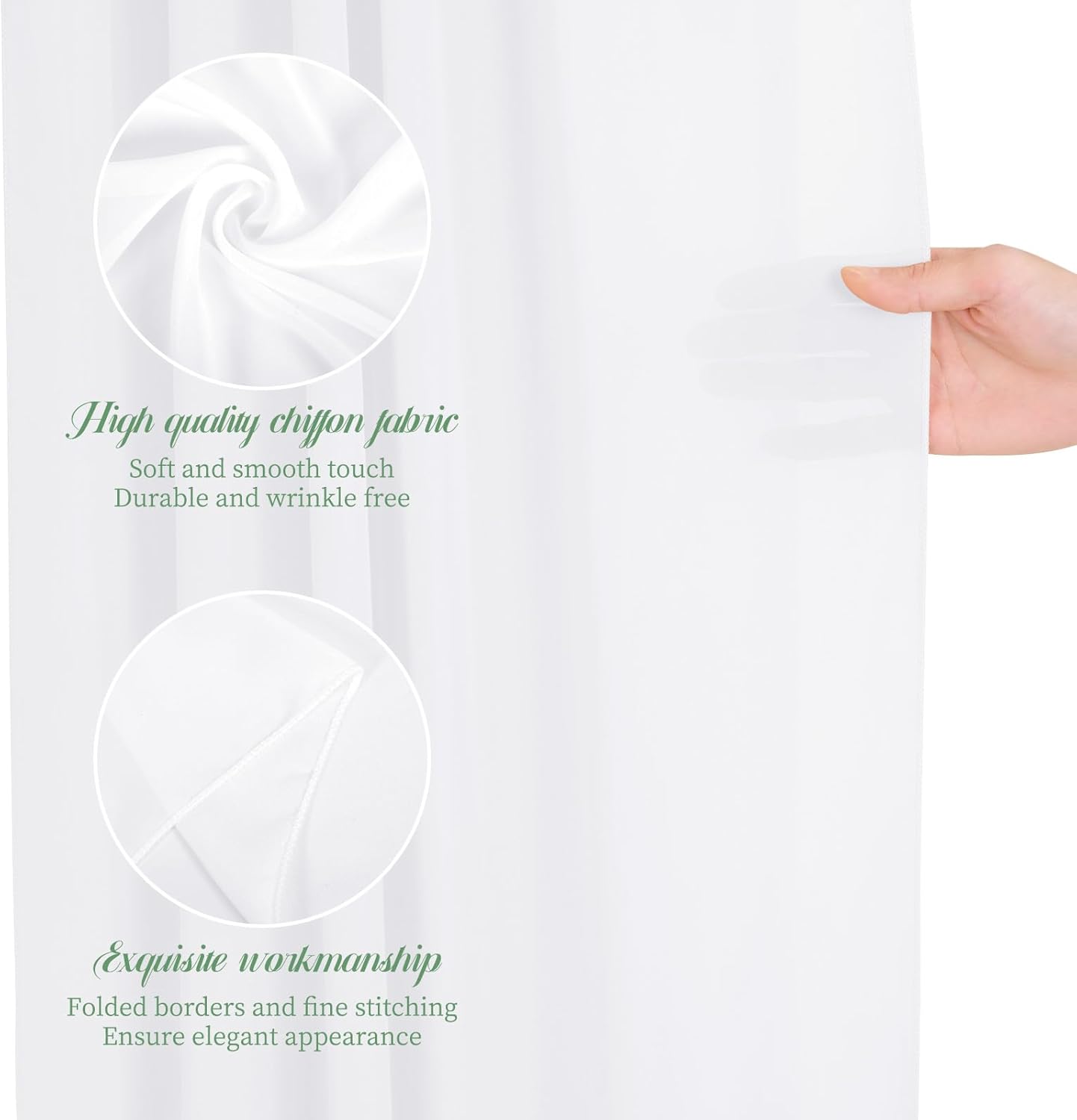 4 Panels White Polyester Wedding Arch Draping Fabric 28x20 Feet Each