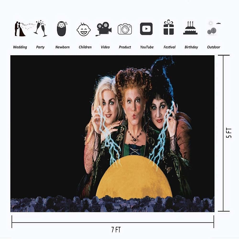 Colorwonder Hocus Pocus Halloween Backdrop 7x5ft