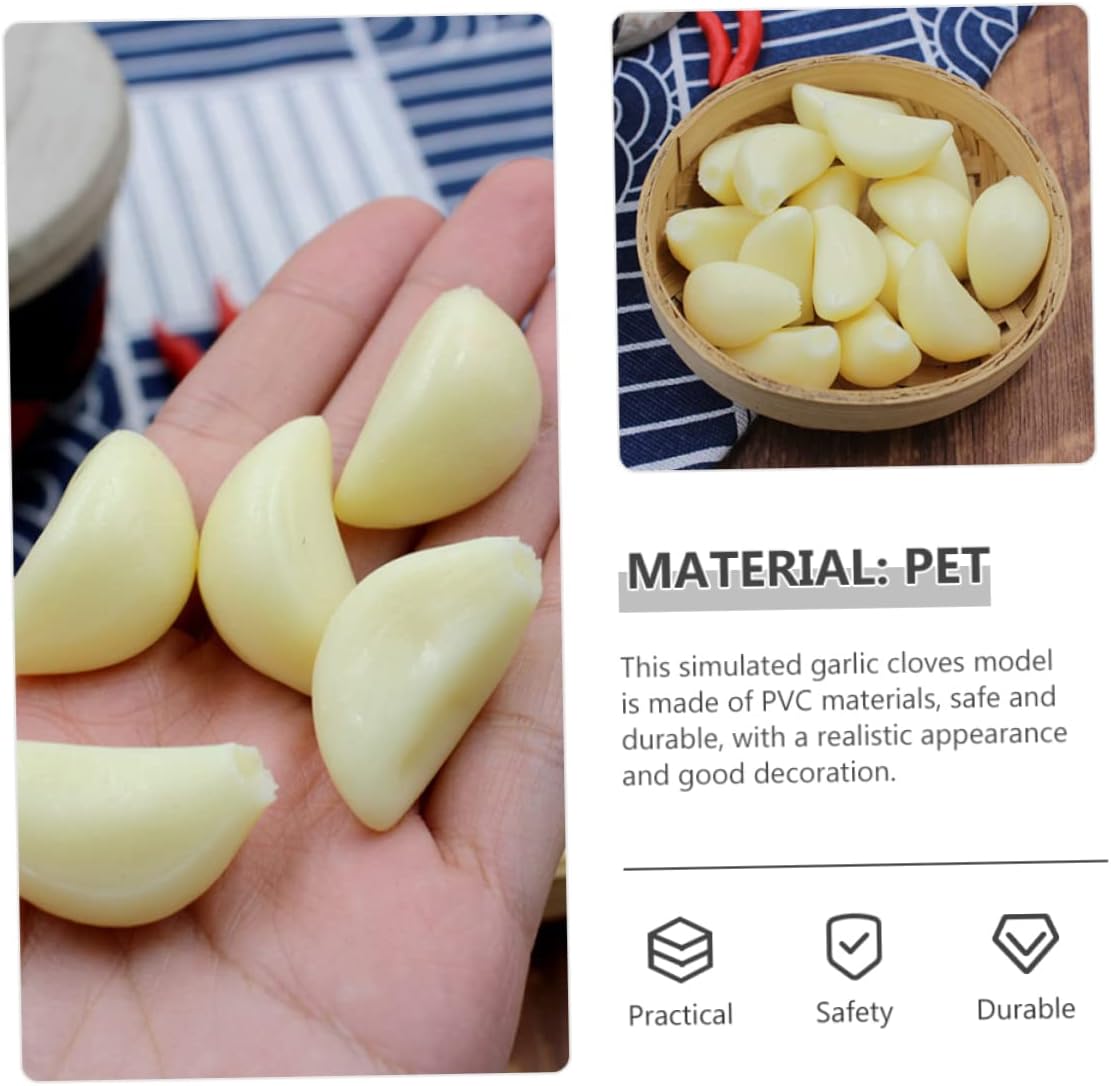 10pcs Realistic Simulated Garlic Cloves Display Props