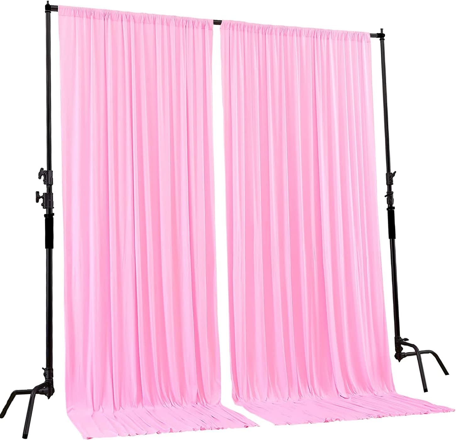 AK TRADING CO 10ft x 8ft Pink IFR Polyester Backdrop Drapes