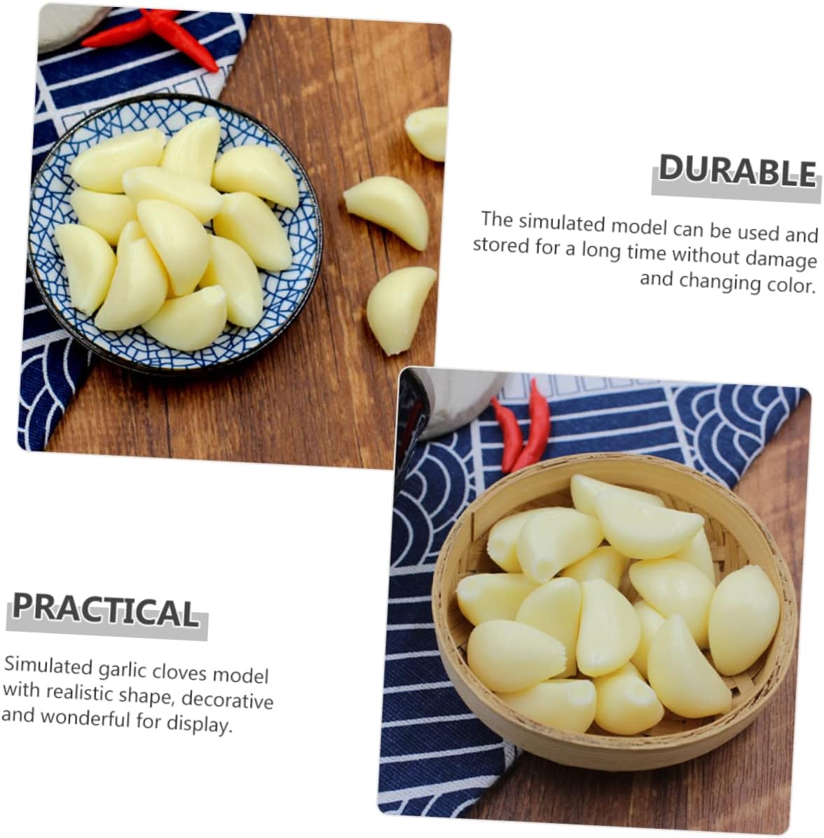 10pcs Realistic Artificial Garlic Cloves for Photo Studio