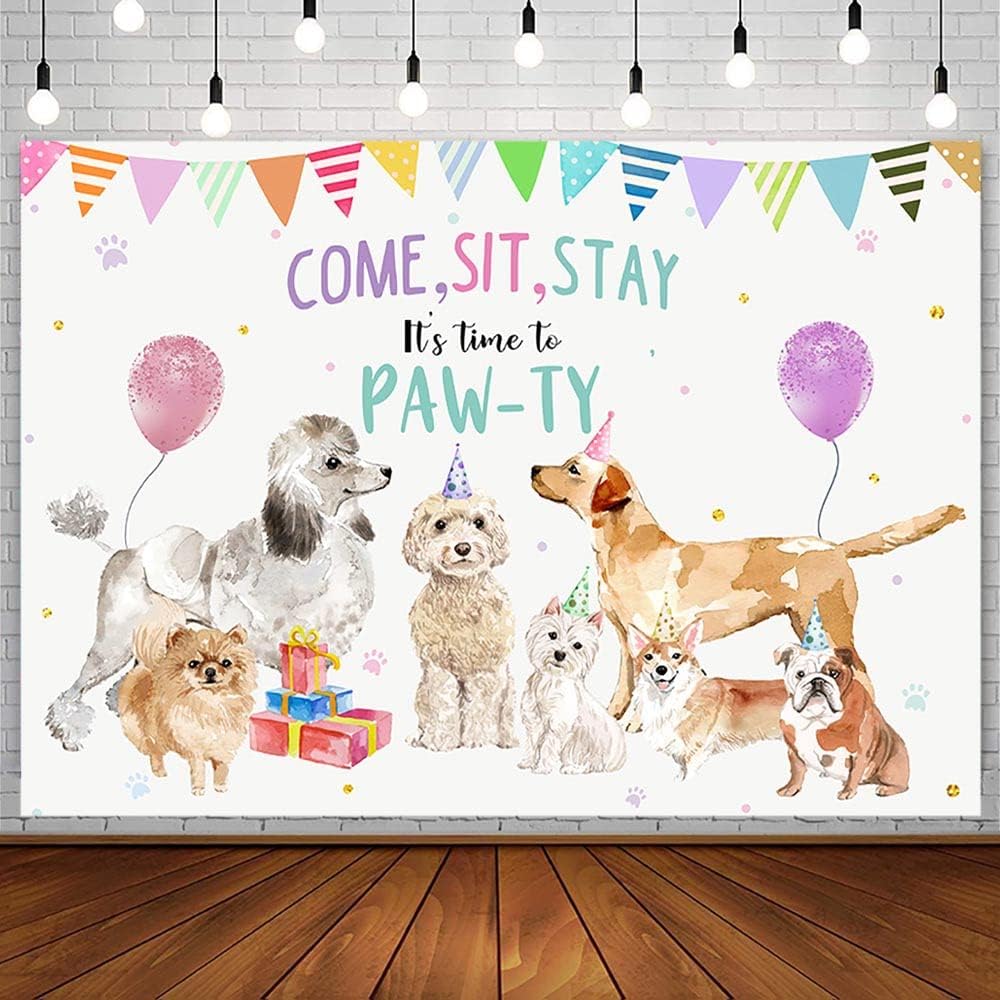 Sendy 7x5ft Dog Birthday Backdrop Photo Studio Decor