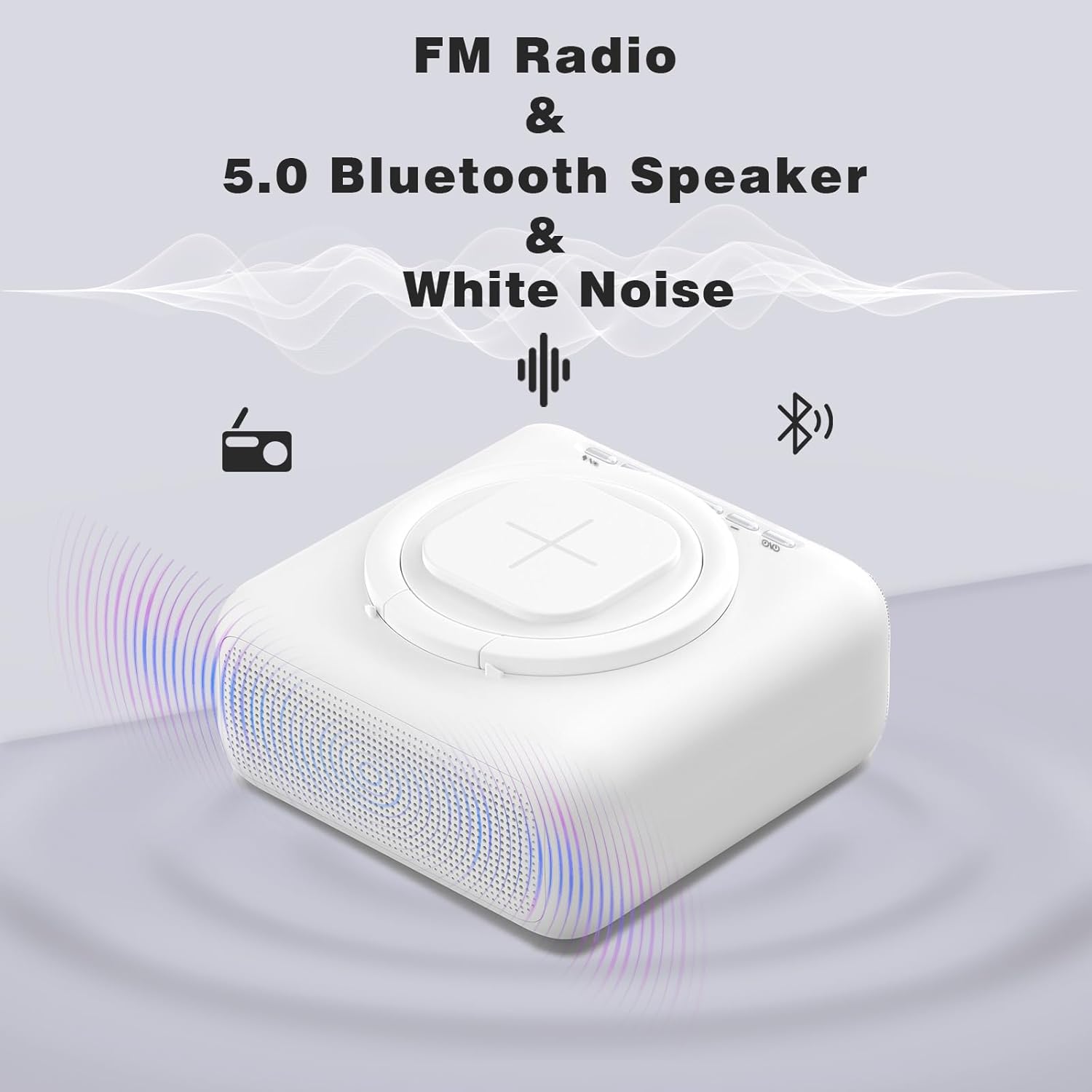 GEYUEYA Home Bluetooth Speaker with Night Light and Alarm Clock Radio