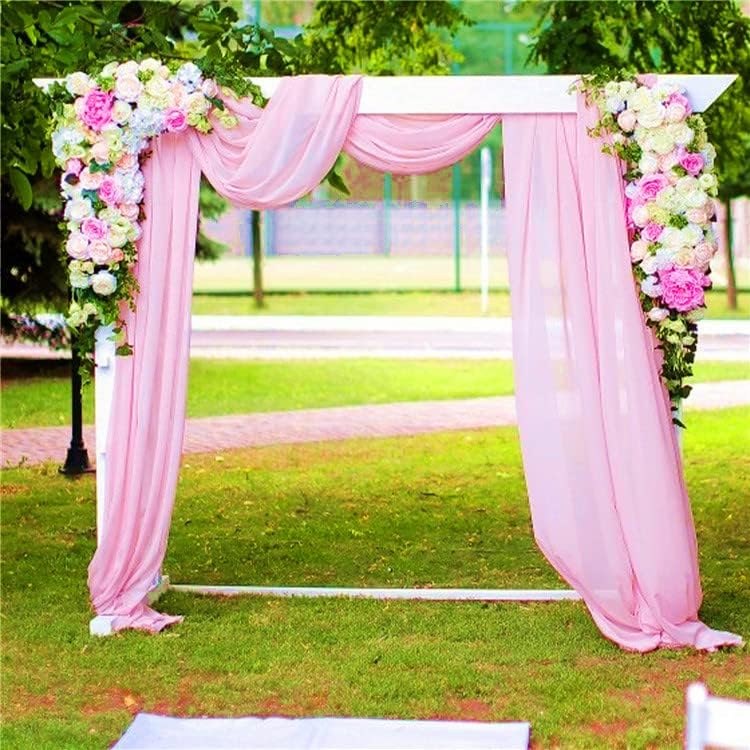 Light Pink Tulle Wedding Arch Drapes 2 Panels