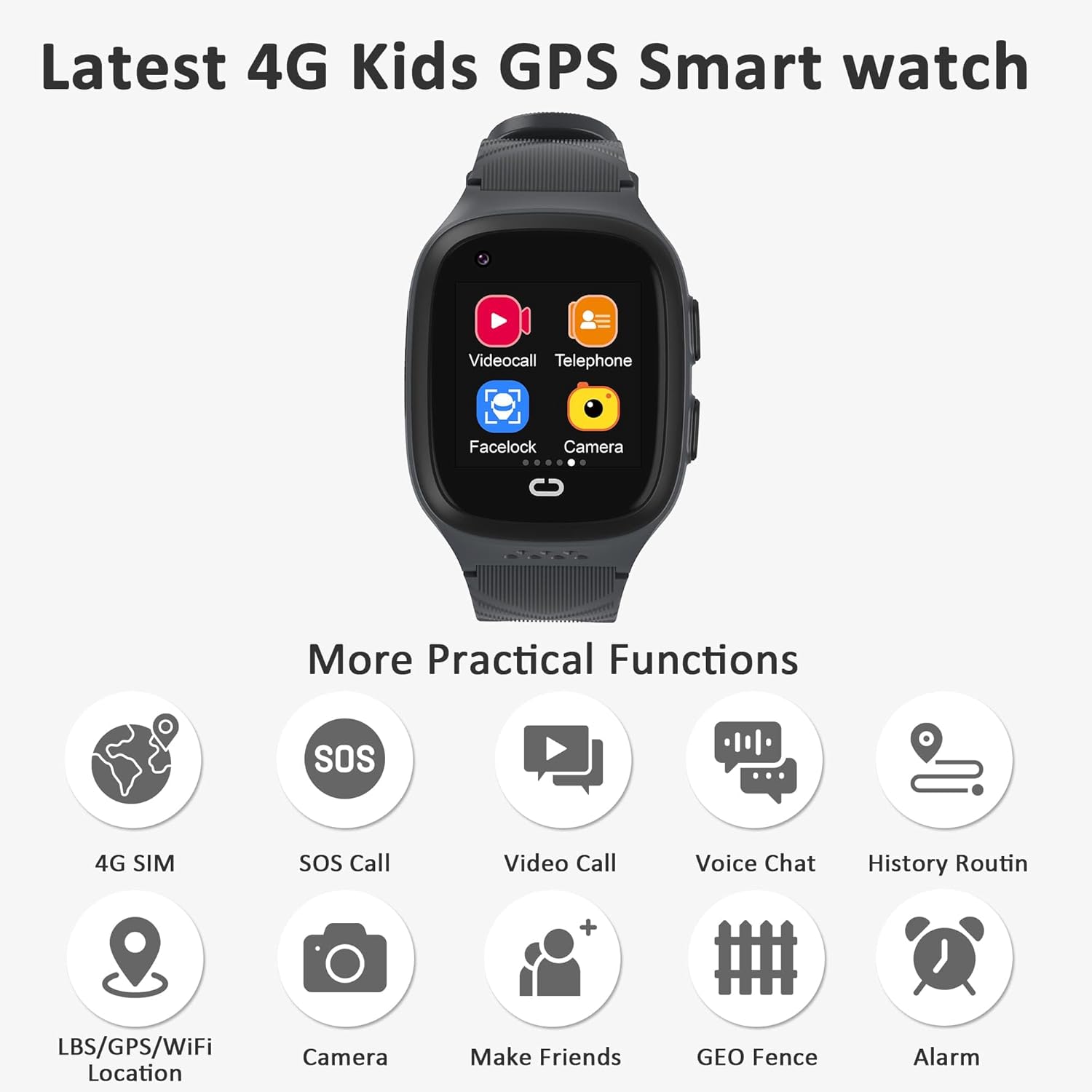 Kids Smart Watch with GPS and Video Calling for Age 5-12